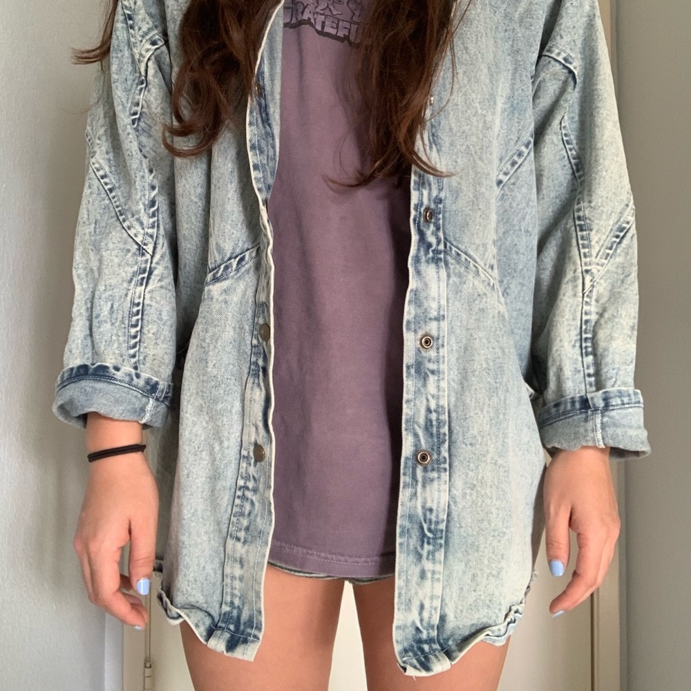 Vintage oversized light washed jean jacket